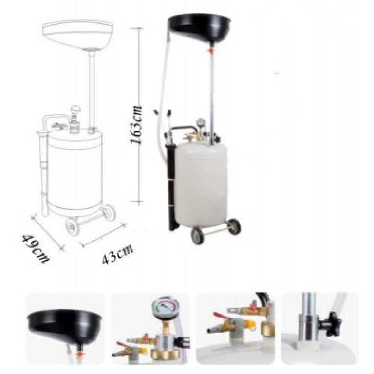 BulletPro SuperDrain70L Pneumatic Oil Drainer Full Kit