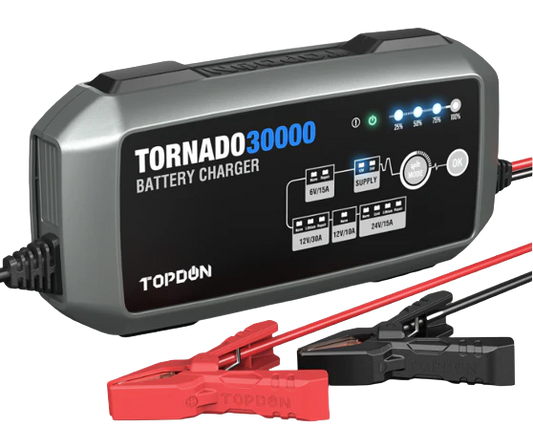 TOPDON T30A Battery Charger for 6V/12V/24V