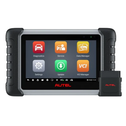 Autel diagnostic tool with touchscreen display on a white background