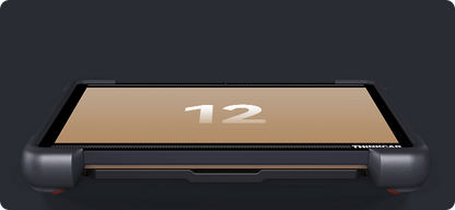 Tablet with a protective case displaying the number '12' on a dark background