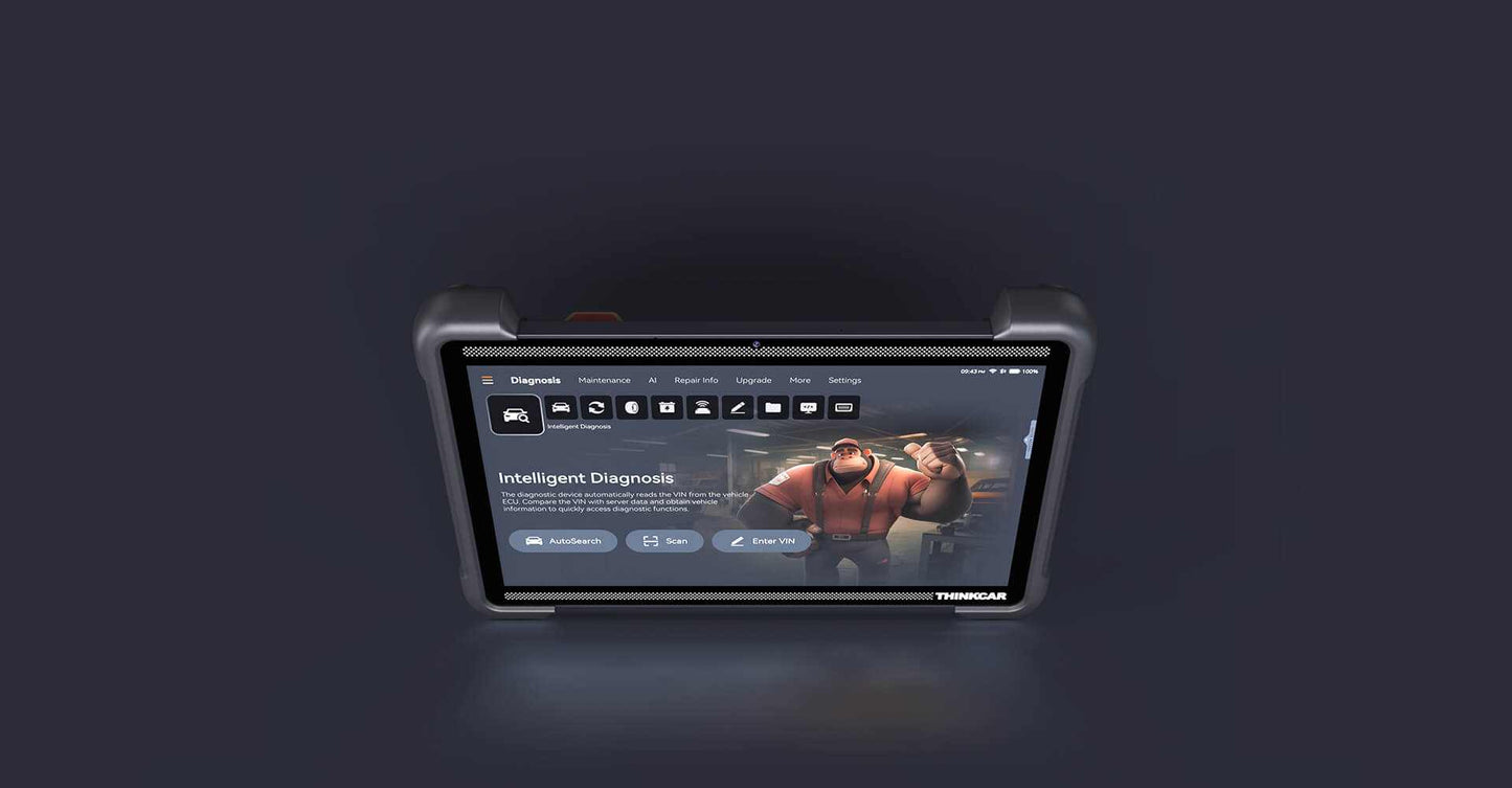 ThinkCAR Diagnostic tool display screen on a dark background